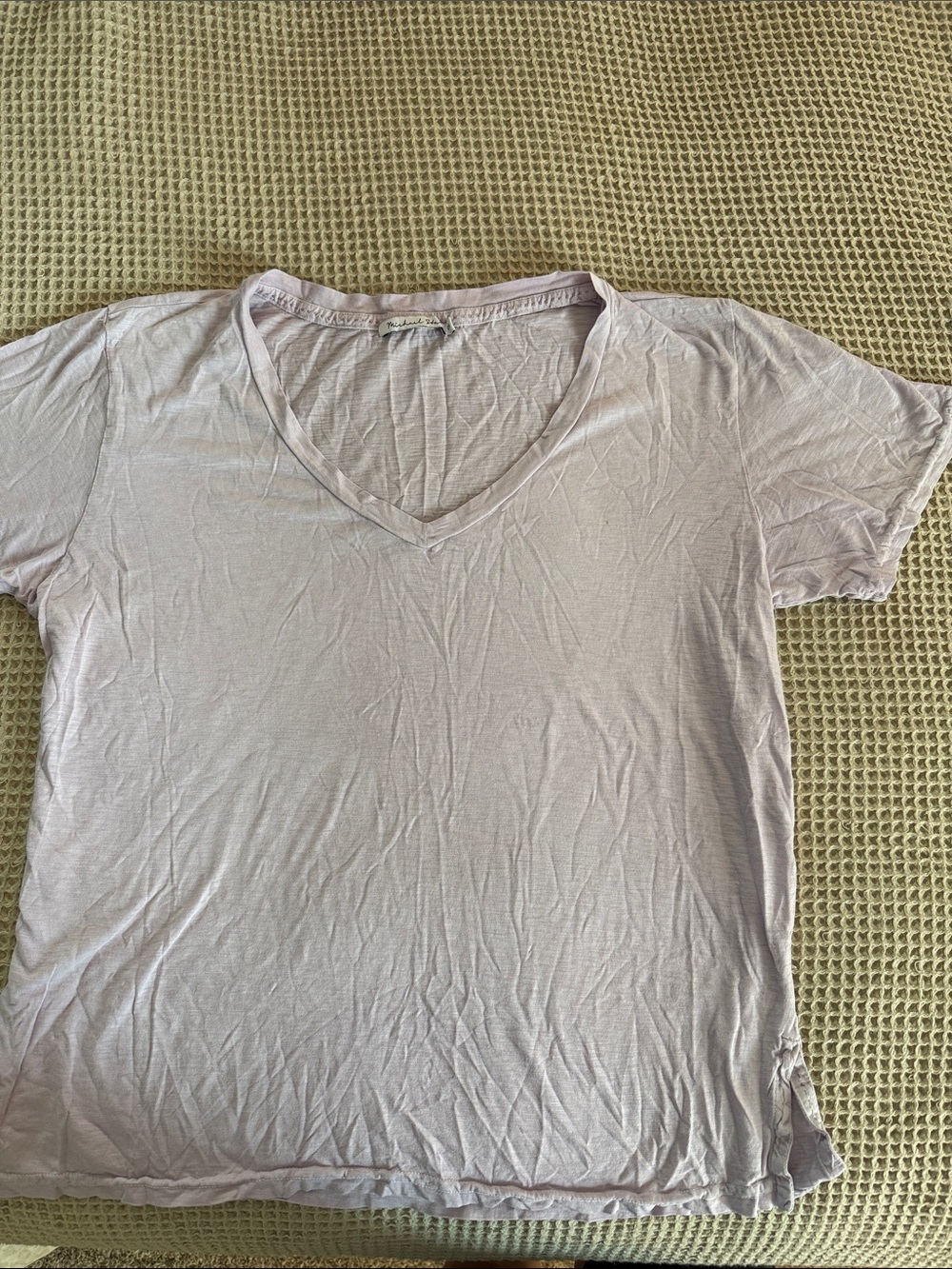 Michael Stars Light Lavender V-Neck Short Sleeve Tee